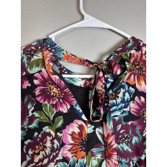 Donna Ricco Dress‎ Floral Multi Color Size 4 Long Sleeve Spring Summer NEW - Picture 9 of 11